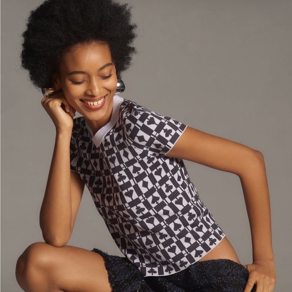 Anthropologie Maeve shrunken sweater tee NWT small - Picture 1 of 5